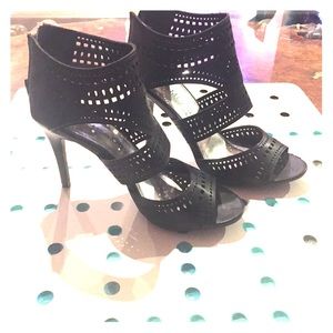 Black cut out stilettos